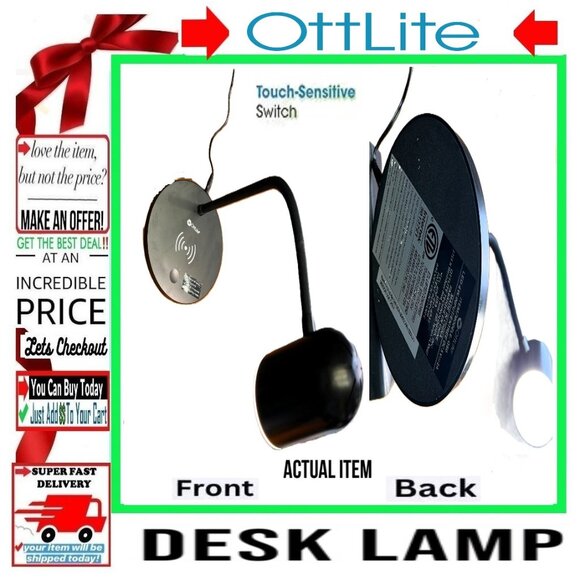 🛑 OTTLITE Touch ➕🆒 DESK LAMP Gooseneck Adjustable LIGHT Table 💸BUY NOW‼️ - Picture 3 of 16